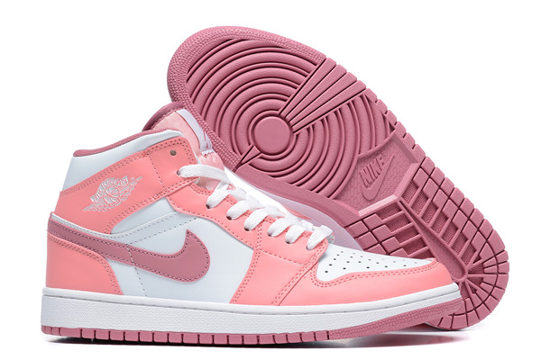 Women's Running Weapon Air Jordan 1 Pink/White Shoes 262